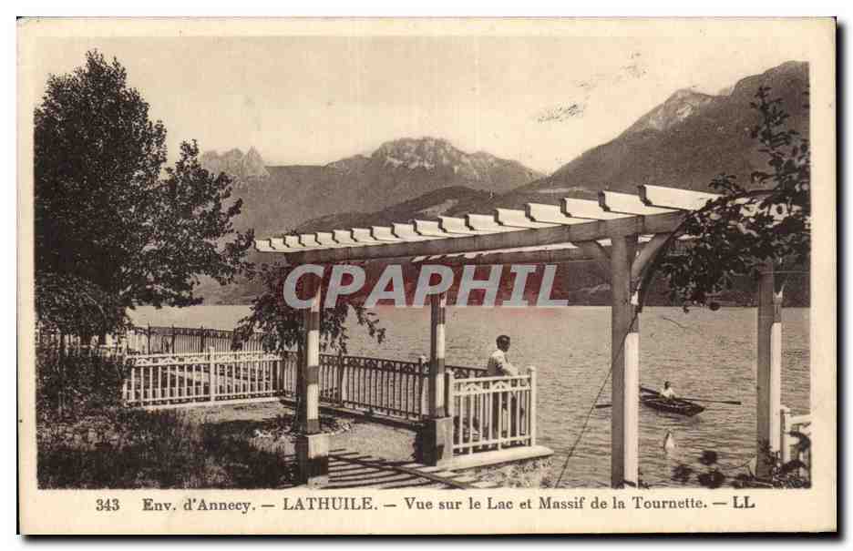 CPA Environs d'Annecy Lathuile Vue sur le lac et le massif de la Tournette