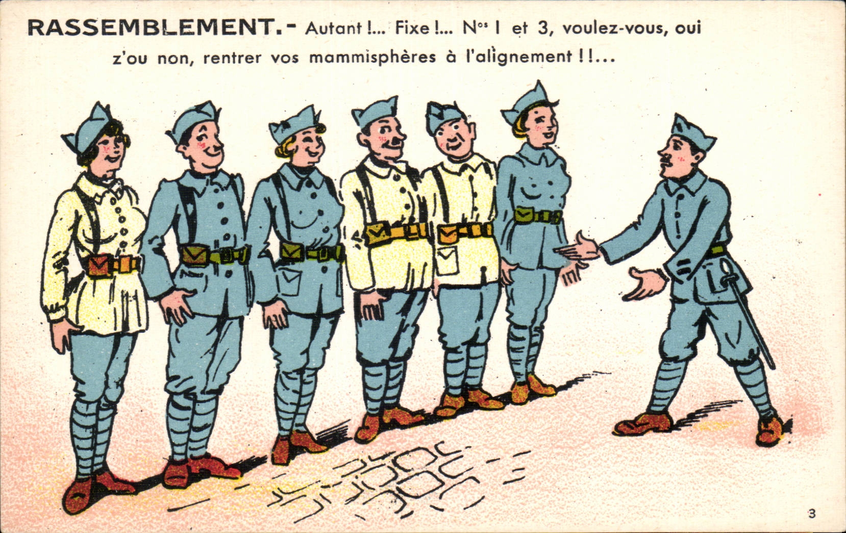 Rassemblement — Soldats en formation — J. Nozis, Edit. (Tonte Bouchand) Nantes