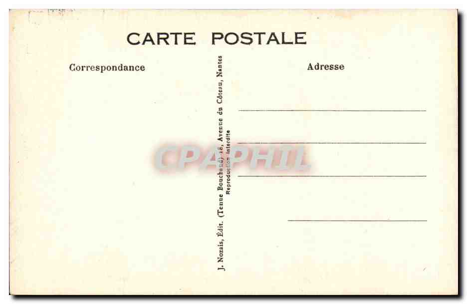 Au poste de garde — scène militaire humoristique — J. Nozzis, Édit. Nantes — Verso