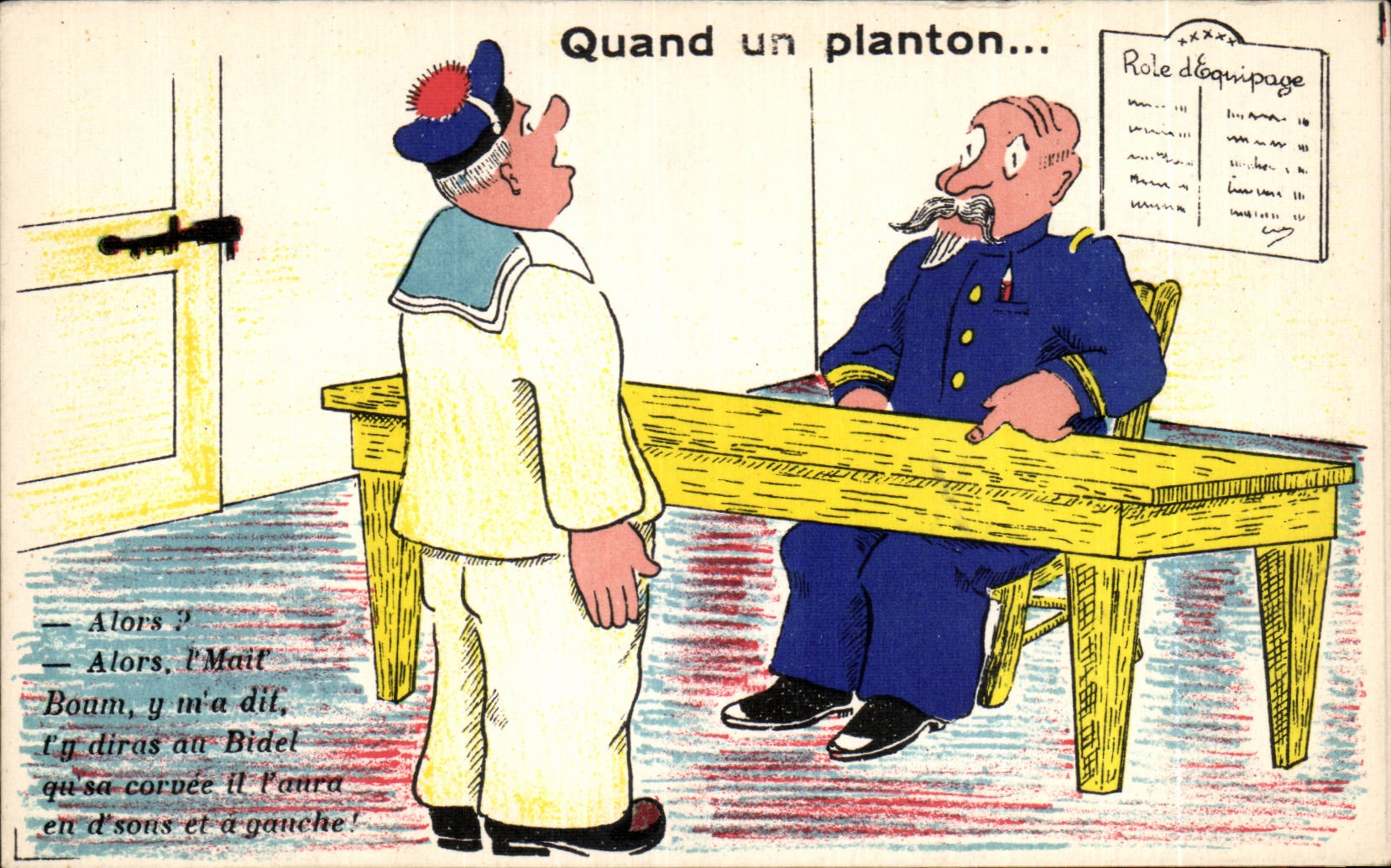 Quand un planton... — caricature militaire — Éditions GABY, n° LW 2254