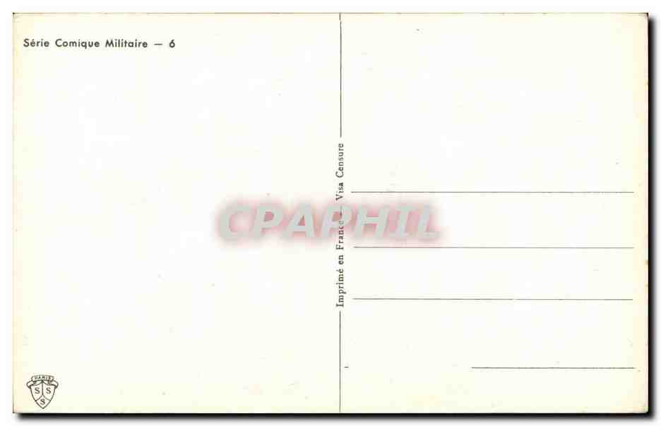 Due soldati caricaturati — Serie Comica Militare – 6 — Stampa in Francia — Verso