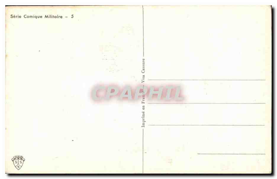 Dos payasos jugando a las cartas — Serie Comica Militar - 5 — Reverso