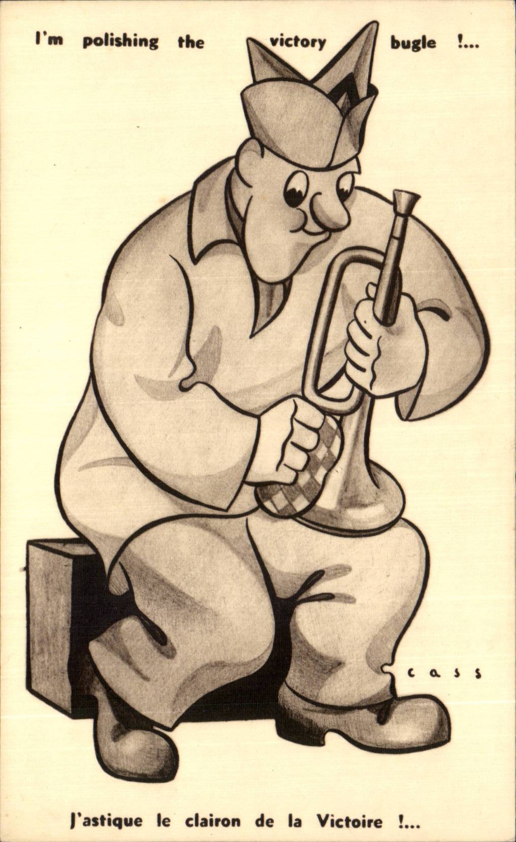 CPA Illustrateur Militaria Humour Trompette Trumpet Lass
