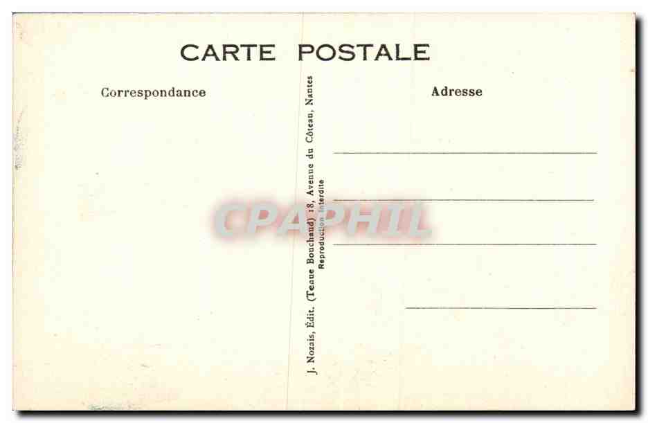 Service en Campagne — La Pause — J. Nozis Édit. Nantes — Verso