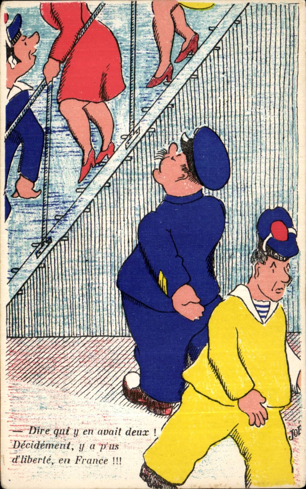 CPA Illustrateur Militaria Humour Marins