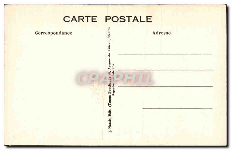 La Corvée — caricature de travail forcé — J. Nozais, Édit. (Tenne Bouchaud) 18, Avenue du Côteau, Nantes — Reverso