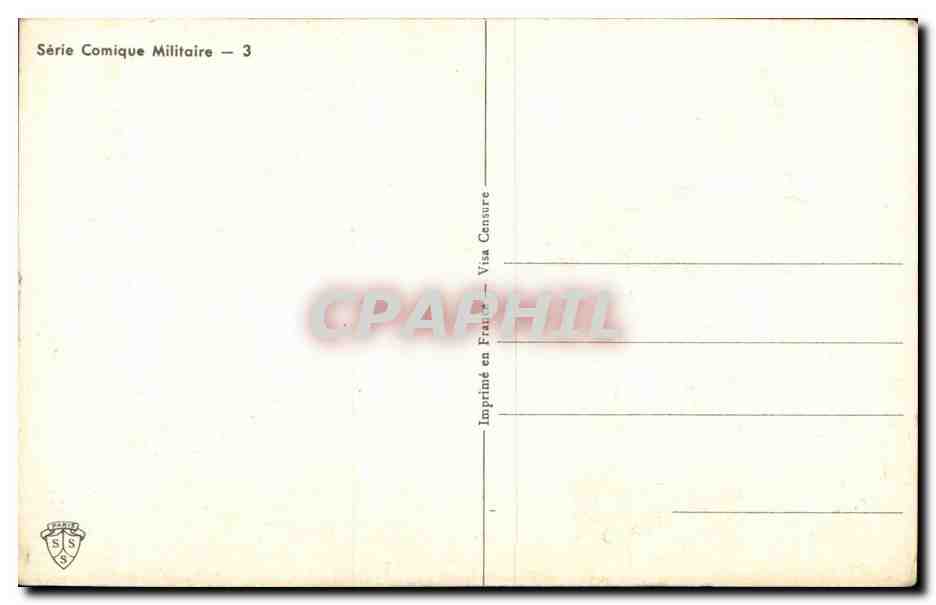 Soldado y campesino — baño de pies — Serie Comica Militar — 3 — Reverso