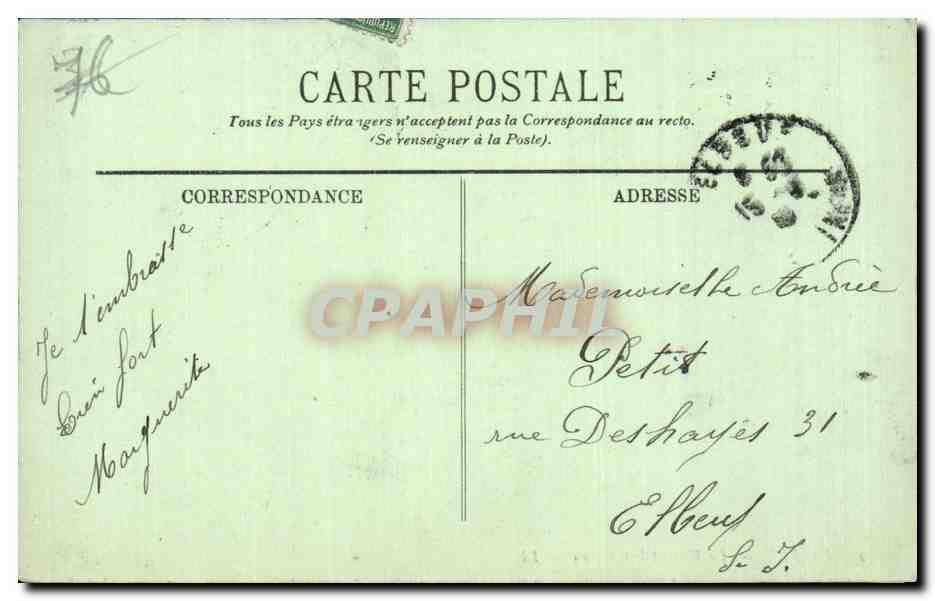 CPA Dieppe La ville et le chateau — Rückseite