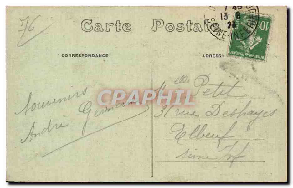 CPA Dieppe Le casino et la plage — Rückseite