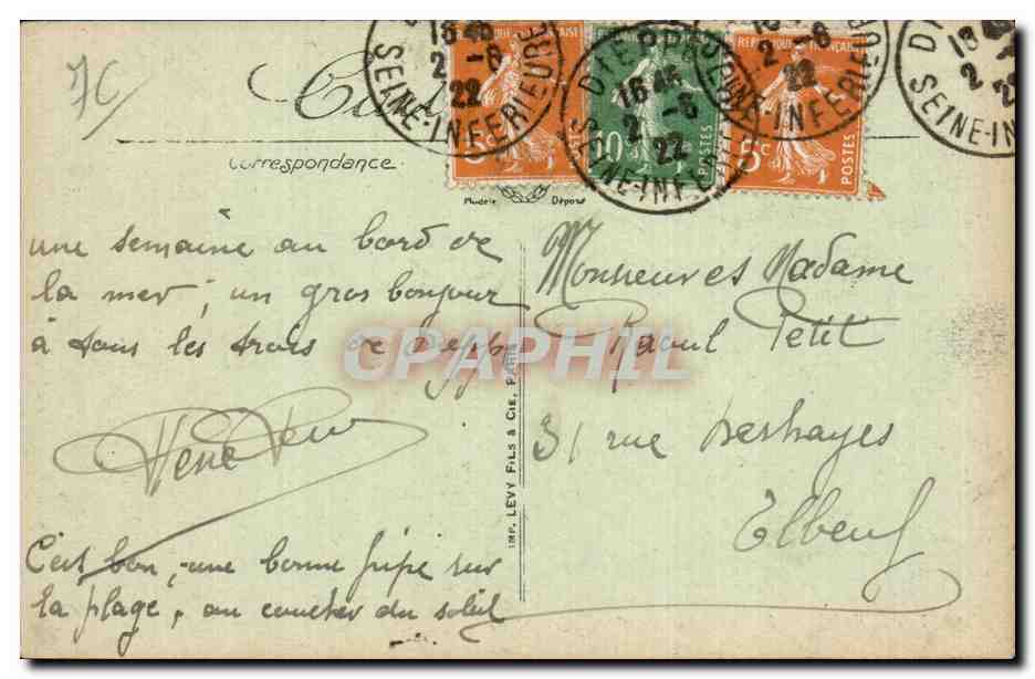 CPA Dieppe L'avant port Sortie de la Malle — Verso