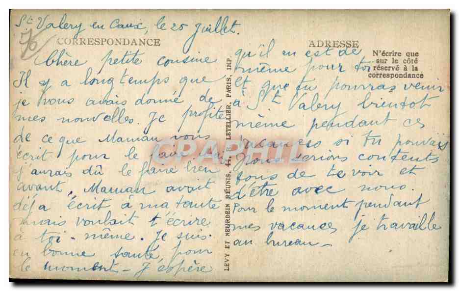 CPA Dieppe Le Pollet — Rückseite