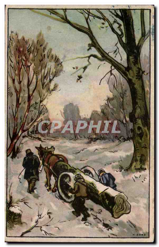 CPA Fantaisie Bucherons dans la neige Metier