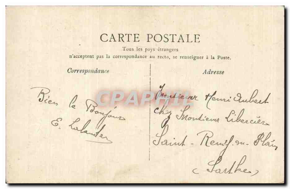Billet de Logement — humouristique — éditeur non identifié, n° 808 — Verso