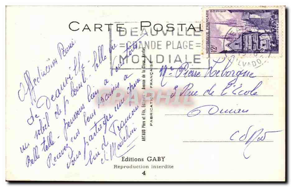 Ces bons Normands — caricature de couple normand — Éditeur Gaby, n°4 — Verso