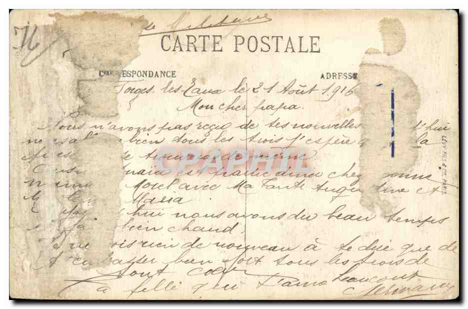 CPA Dieppe Le casino et les bains — Rückseite