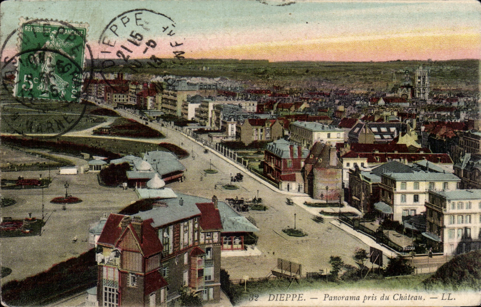 CPA Dieppe Panorama pris du chateau