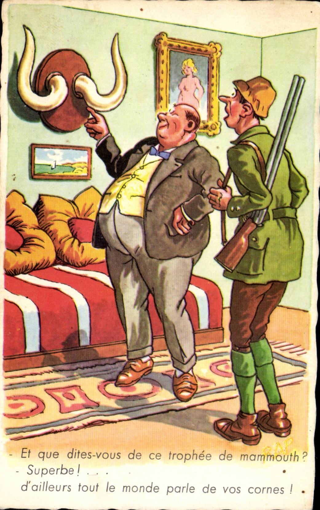 Trophée de mammouth — caricature — M.D. Paris, série N° 959