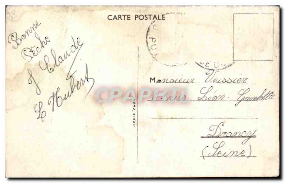 CPA Fantaisie Illustrateur Pecheur Au secours ca mord !  — Rückseite