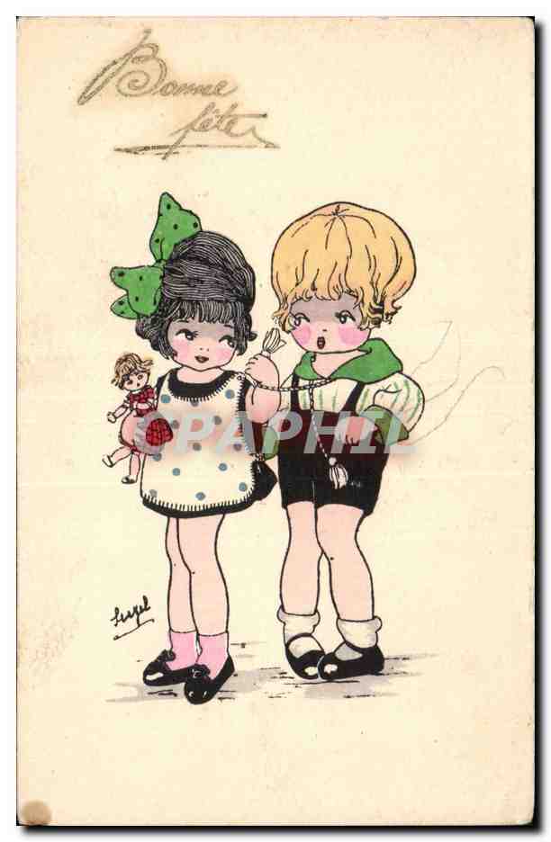 CPA Fantaisie Illustrateur Enfants Bonne fete