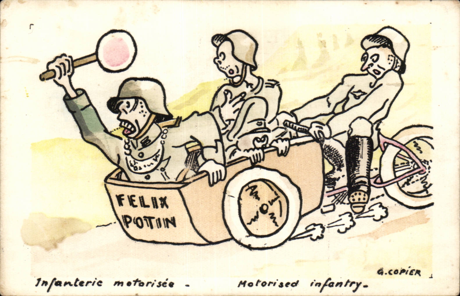 Infanterie motorisée — Félix Potin — G. Copier