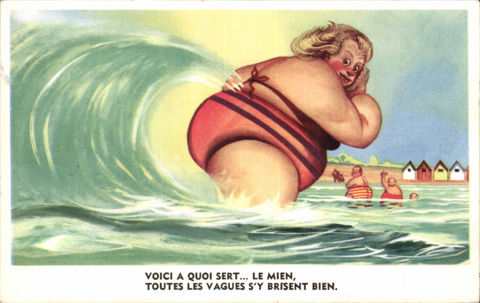 CPA Fantaisie Illustrateur Humour Femme forte Voici a quoi sert le mien 
