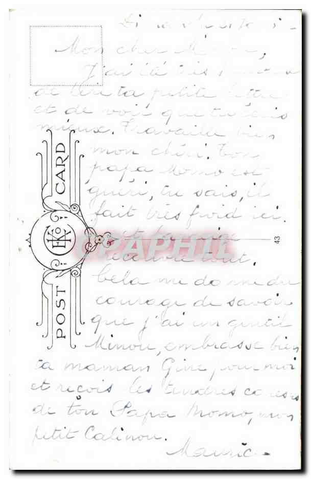 CPA Fantaisie Humour Femme Enfant Avis de naissance A happy event ! Chien Dog Bob King — Verso