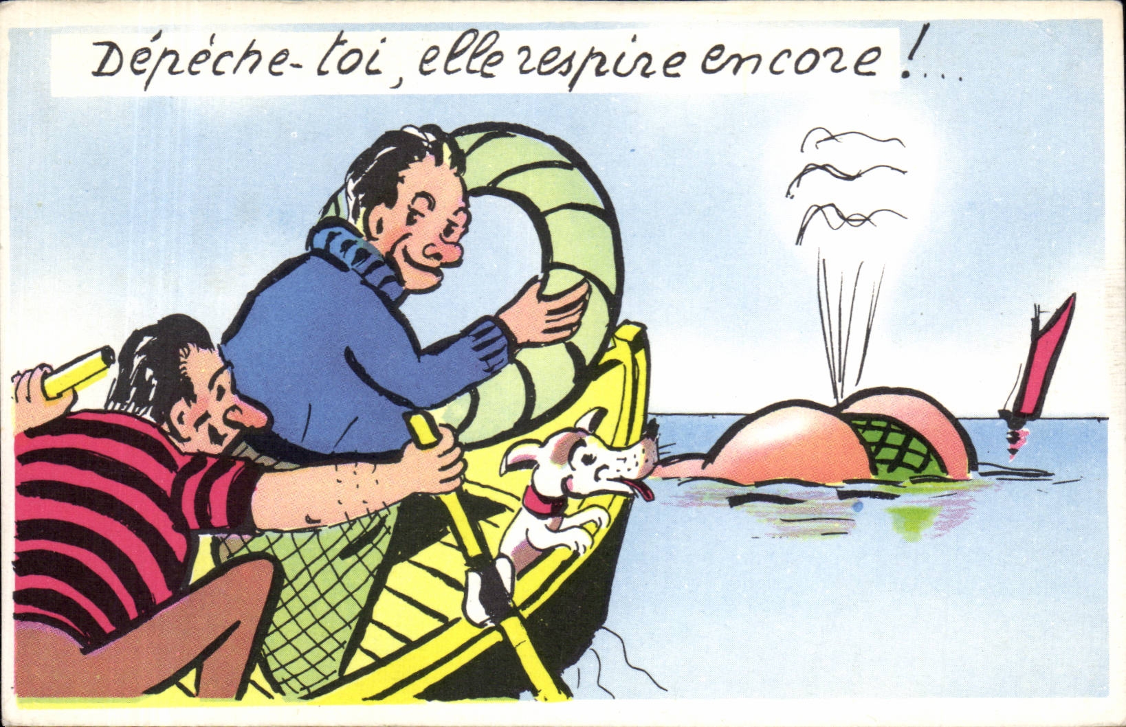 CPA Fantaisie Humour Depeche toi elle respire encore ! 