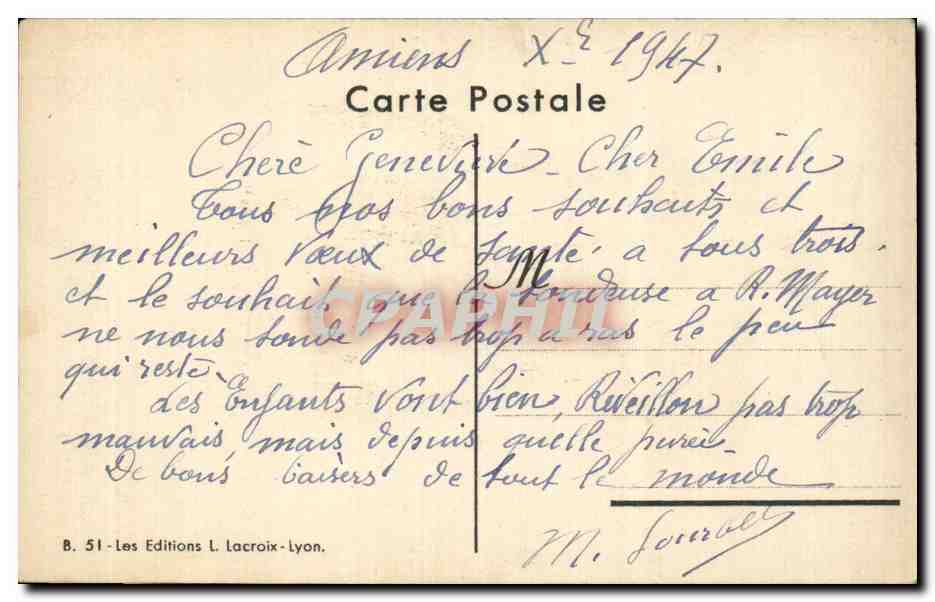 CPA Fantaisie Enfant Lacroix Retour a la terre  — Rückseite