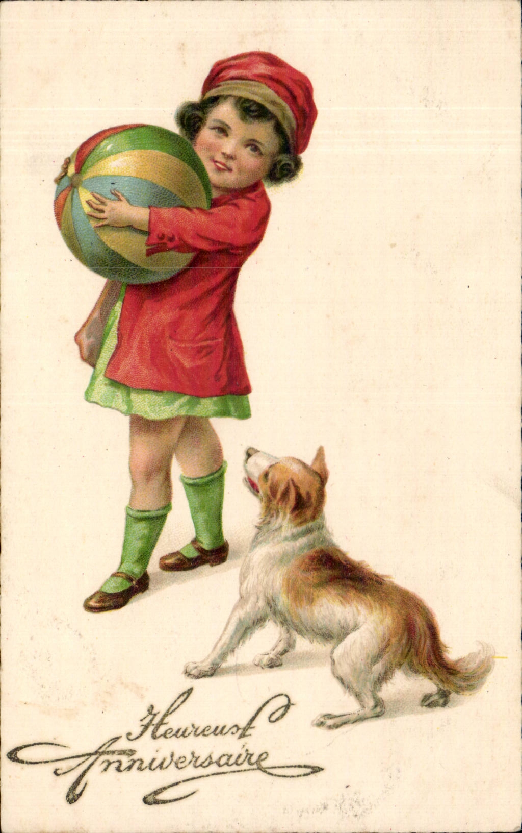 CPA Fantaisie Illustrateur Enfant et chien dog
