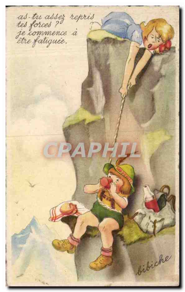 Deux enfants en montagne — éditeur Bibiche, n° 75