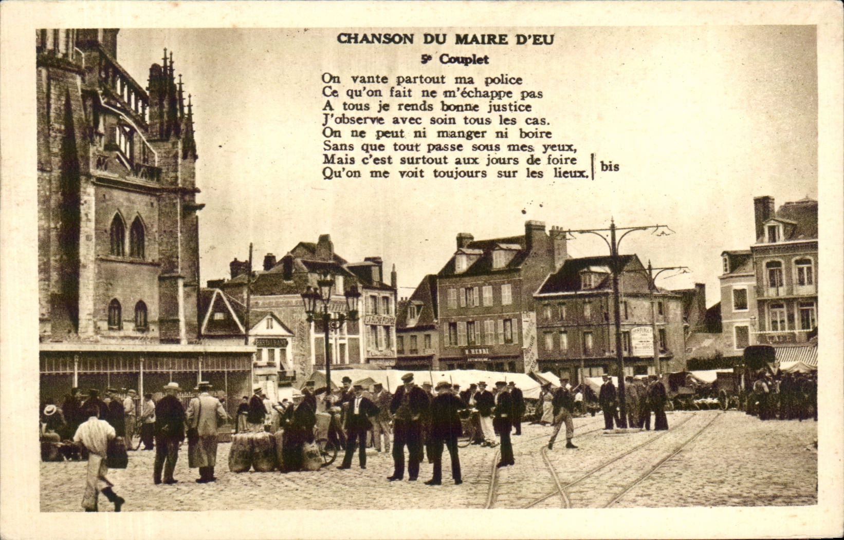 CPA Eu Place Carnot un jour de foire