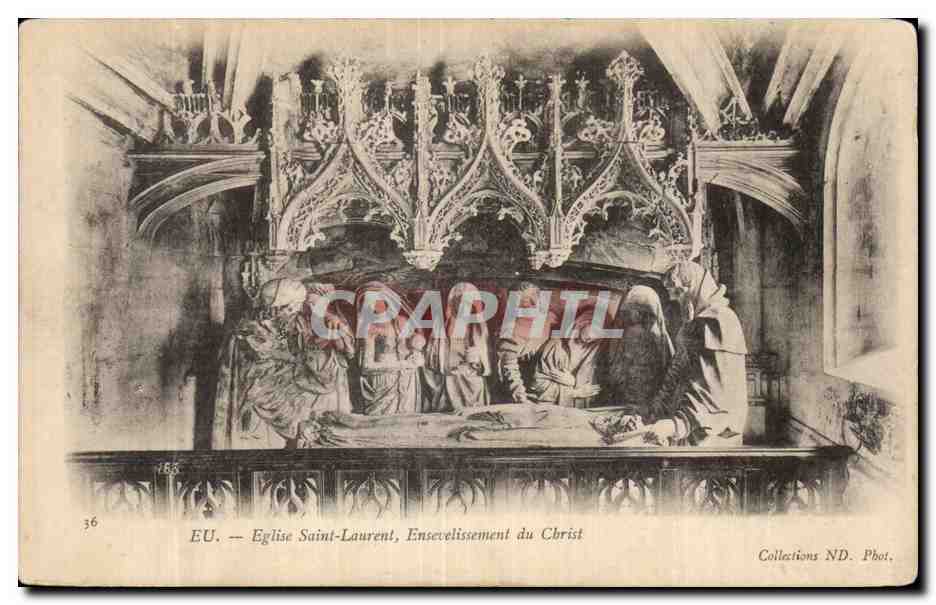 CPA Eu Eglise Saint Laurent Ensevelissement du Christ