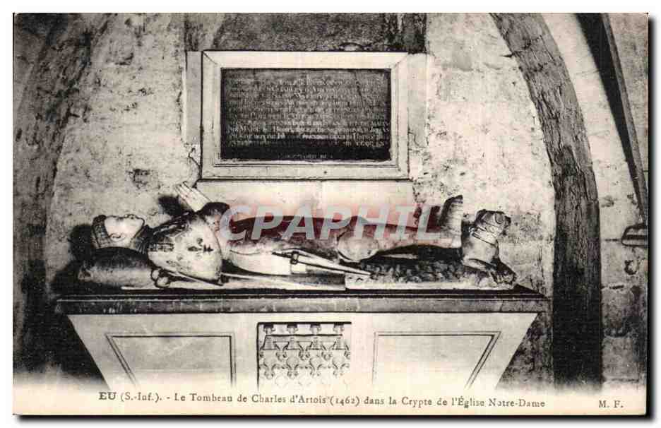 CPA Eu Le tombeau de Charles d'Artois dans la crypte de l'eglise Notre Dame