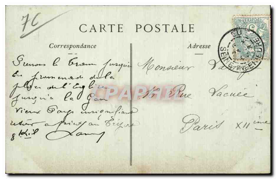 CPA Eu Incendie du chateau (11 novembre 1902) — Rückseite