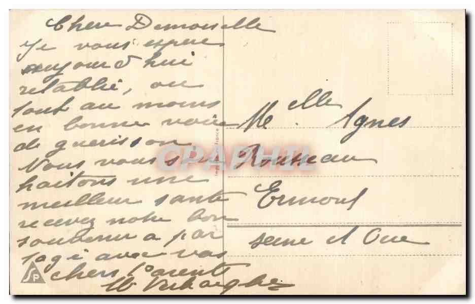 Cartolina d'epoca Fantasia Donna Landeau — Verso