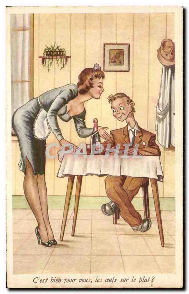 CPA Fantaisie Humour C'est bien pour vous les oeufs sur le plat 