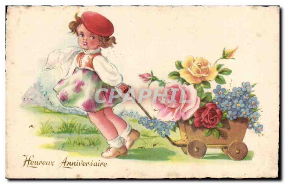 CPA Fantaisie Enfant Heureux anniversaire