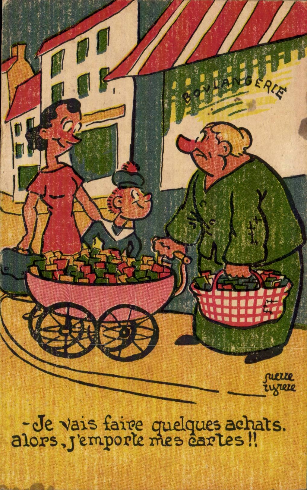 Boulangerie — scène de rue avec femme et enfant — Pierre Zuygere