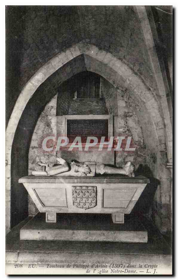 CPA Eu Tombeau de Philippe d'Artois dans la crypte de l'eglise Notre Dame
