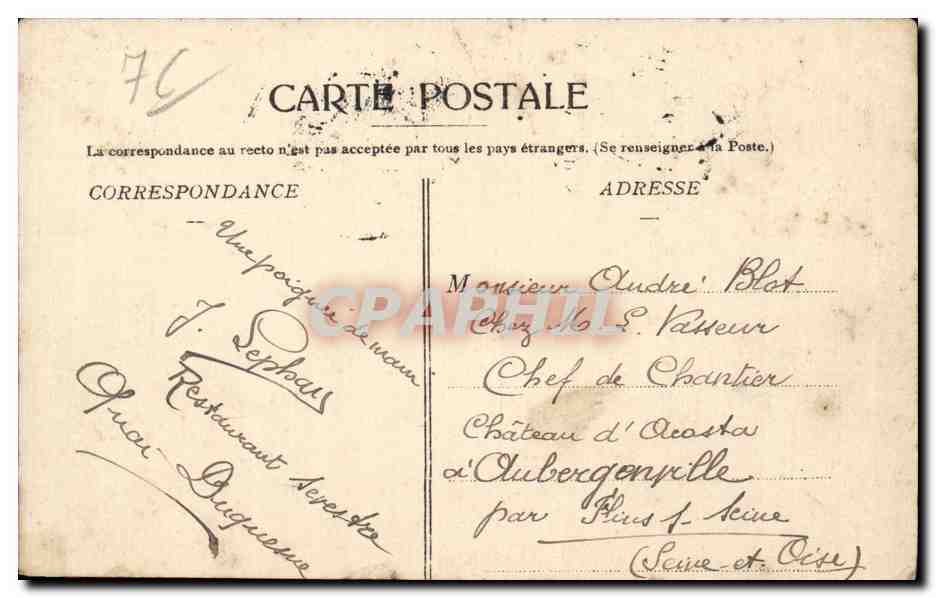 CPA Dieppe Vue generale — Rückseite