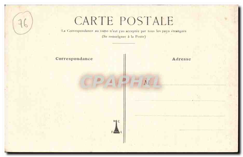 CPA Dieppe La plage par mer houleuse (on ne sa baigne pas) — Verso
