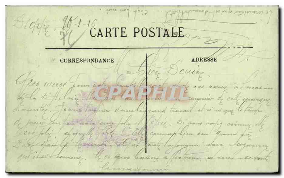 CPA Dieppe L'hotel Regina Palace — Rückseite