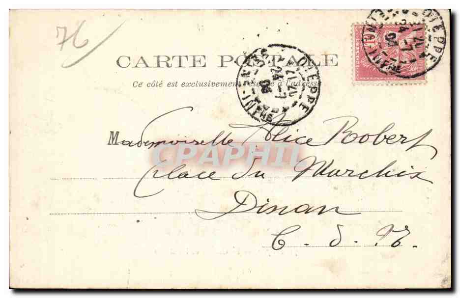 CPA Dieppe Le casino et les bains — Rückseite