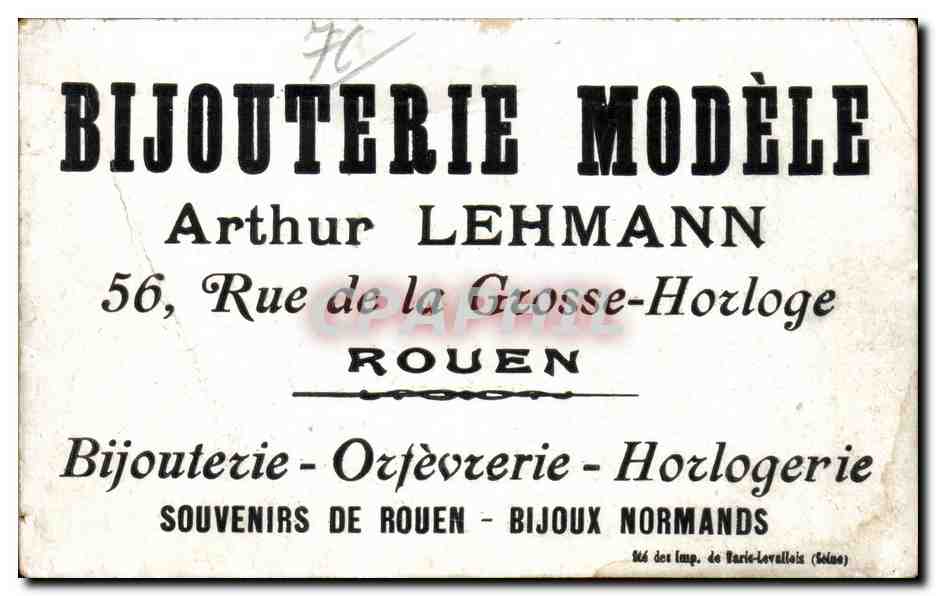 CPA Dieppe Chateau de Bessac (publicite Arthur Lehmann Rue de la Grosse Horloge) — Rückseite