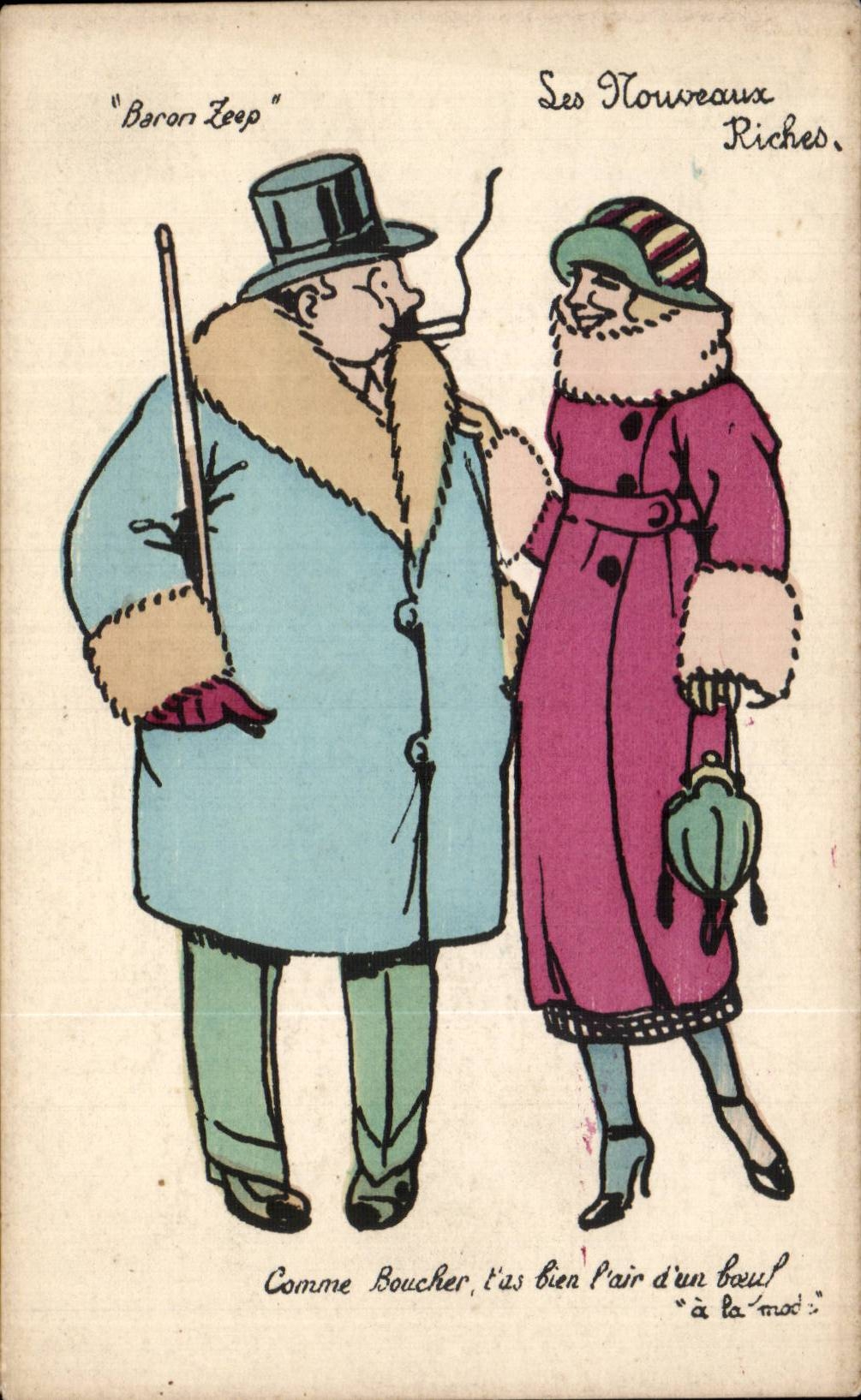 CPA Fantaisie Illustrateur Humour Les nouveaux riches Baron Zeep