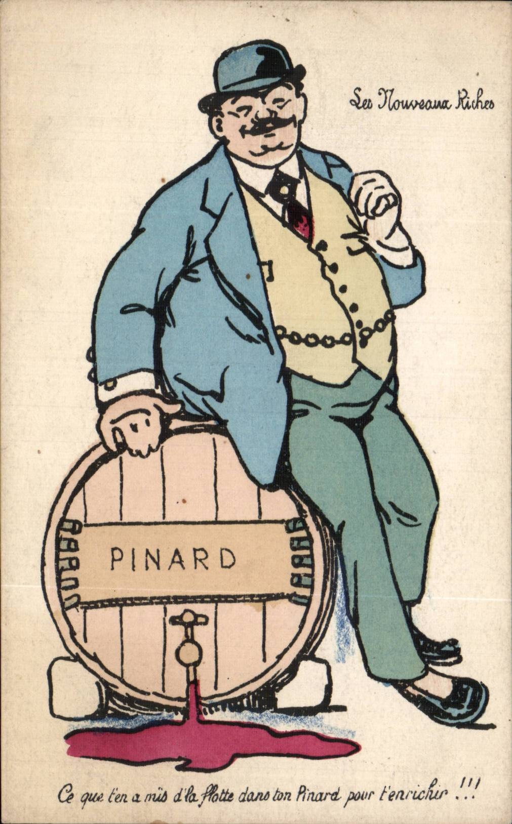 CPA Fantaisie Illustrateur Humour Les nouveaux riches Pinard