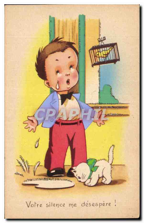 Enfant désespéré devant un chat — texte imprimé — éditeur ISAO n°637