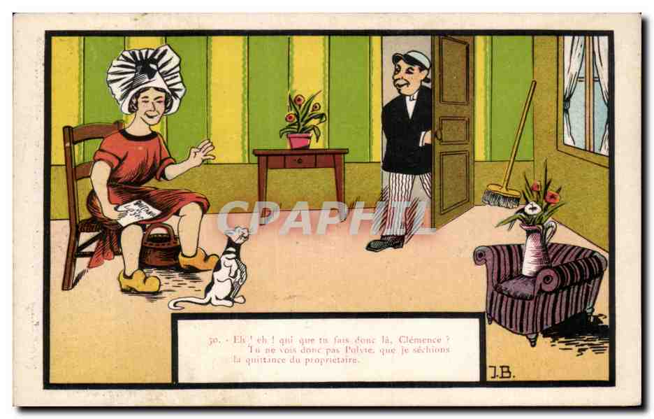 Scène de maison — femme et homme en dialogue — J.B. éditeur