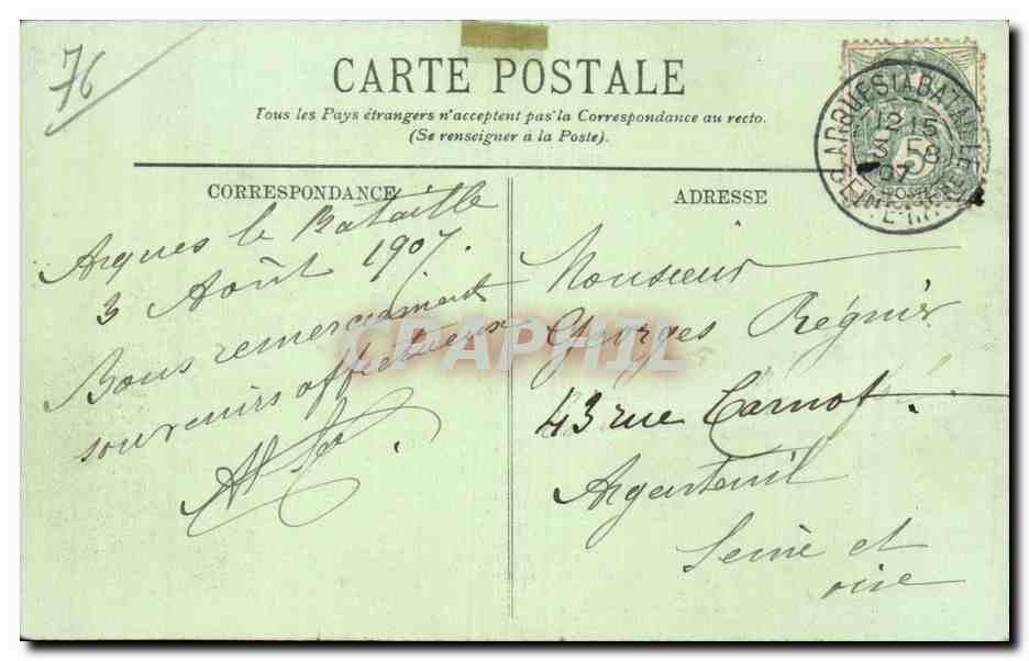 CPA Dieppe La ville et le chateau — Rückseite