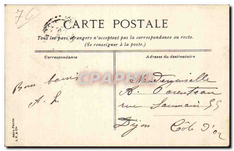 CPA Dieppe Le palais de justice — Verso